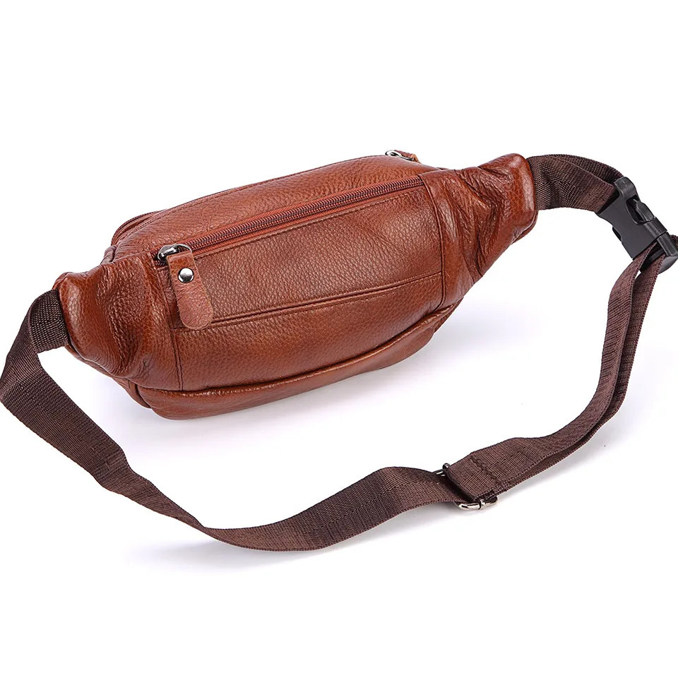 Fashionable mens leather phone bag mens leather messenger bag mens travel waist bag 241031