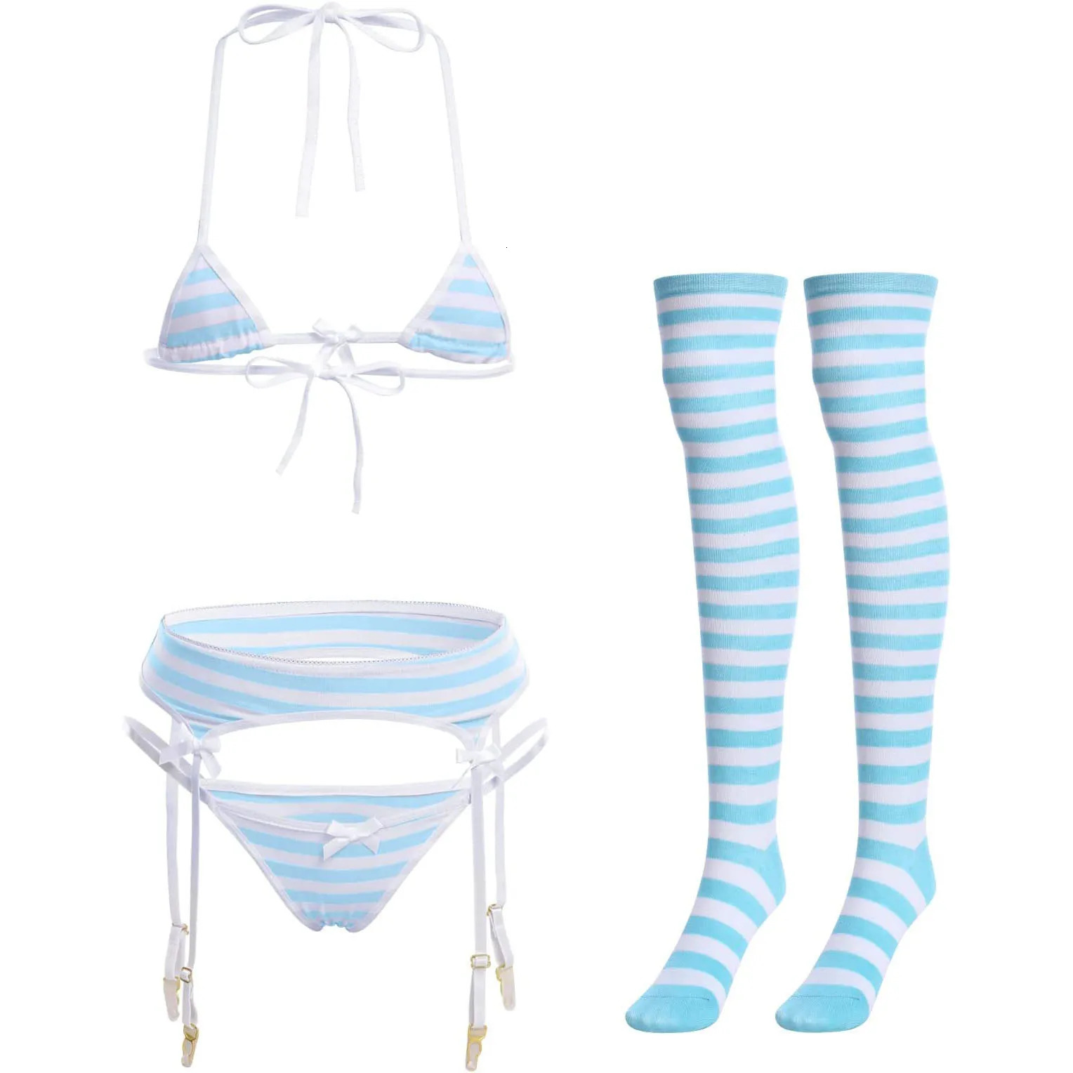 Cute Sexy Anime Lingerie Bra and Panty Set Lolita Cosplay Micro Underwear Suit Kawaii for Women 241031