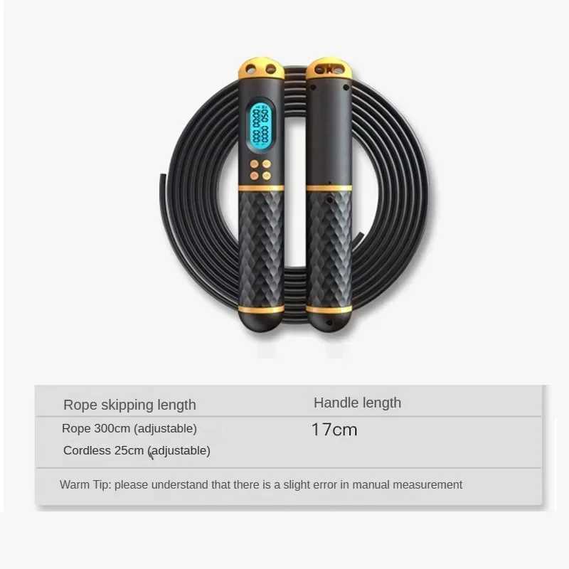 2-in-1 multifunctional sliding rope with digital counter speed professional ball bearings anti slip hand jumping and calorie countingW241101