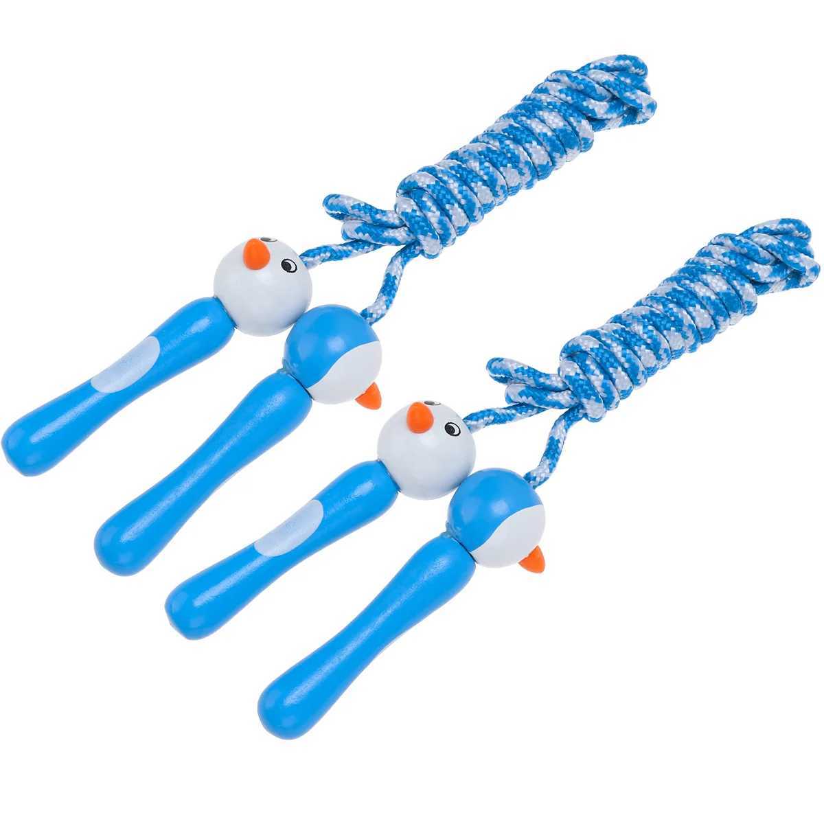 2 cartoon puppies childrens skipping rope fitness bamboo and wood sports ropeW241101