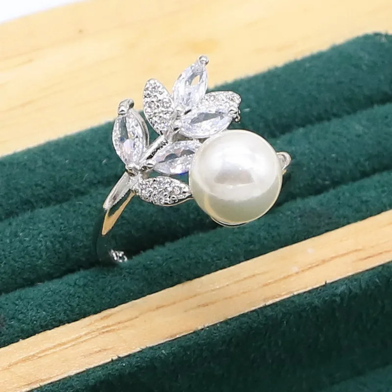 925 sterling silver jewelry set womens white pearl earrings necklace pendant ring zircon bracelet birthday gift 241031