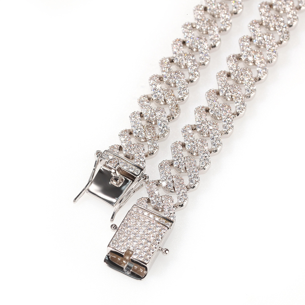 12mm 18k Gold Hip Hop Mens Cubic Zirconia Cuban Necklace Ins Style Top-quality Iced Out Curb Chains Choker Necklaces Bling Rapper Neck Chain Bijoux Gi