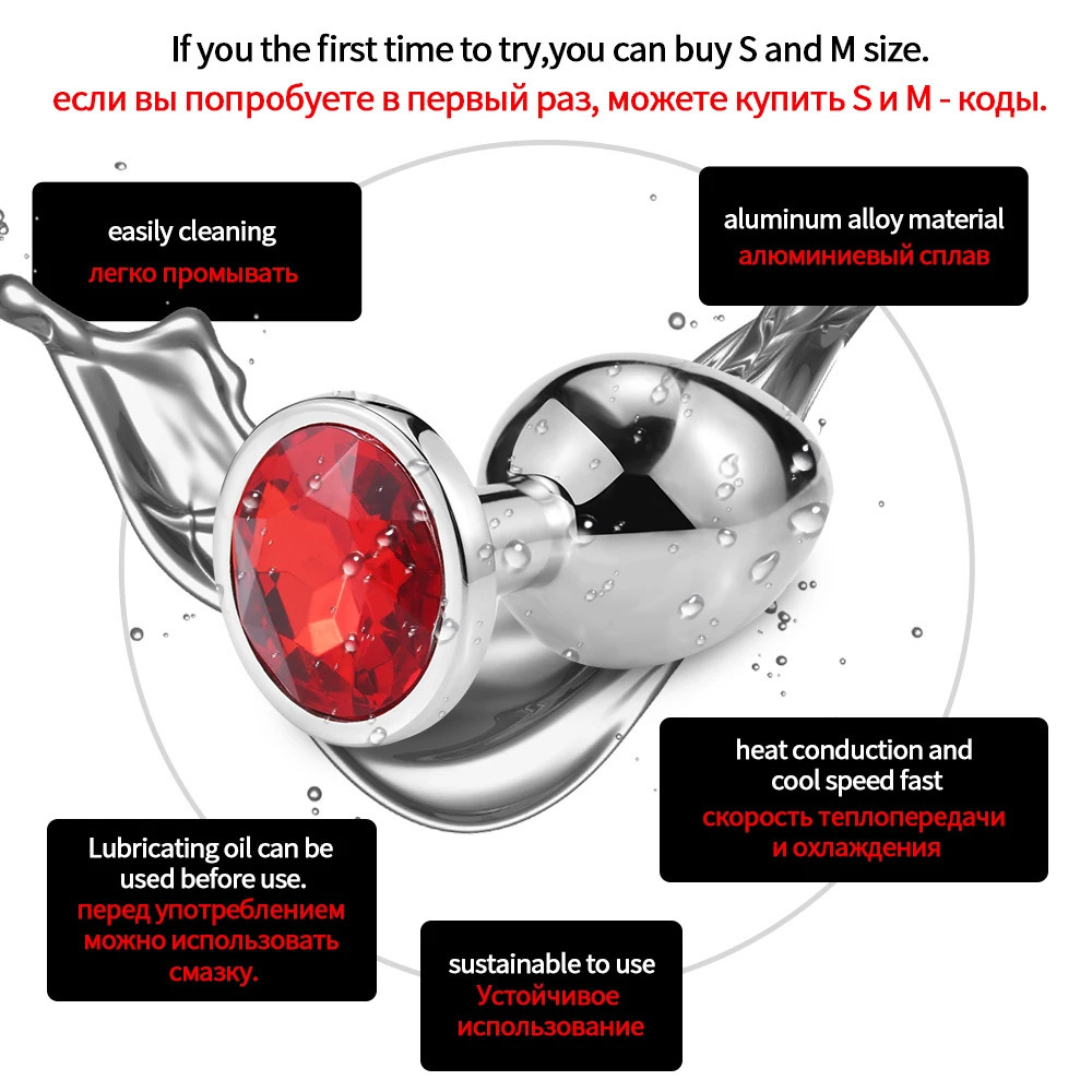 3 Sizeset Metal Anal plug butt plug Sex Toys Butt Toys For WomenMenCouples Adult Game Masturbator Anal SML Diamond Sex Shop 241031