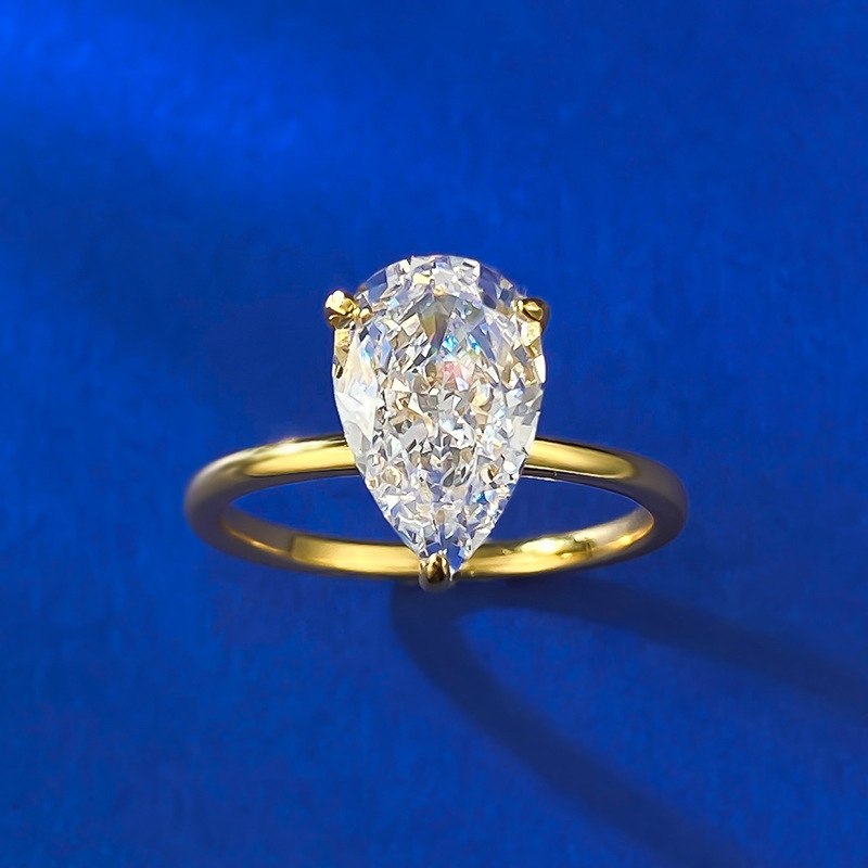 Sparkg Handmade Sterg Sier Pear Cut Moissanite Wedding Rings For Women dh910320090