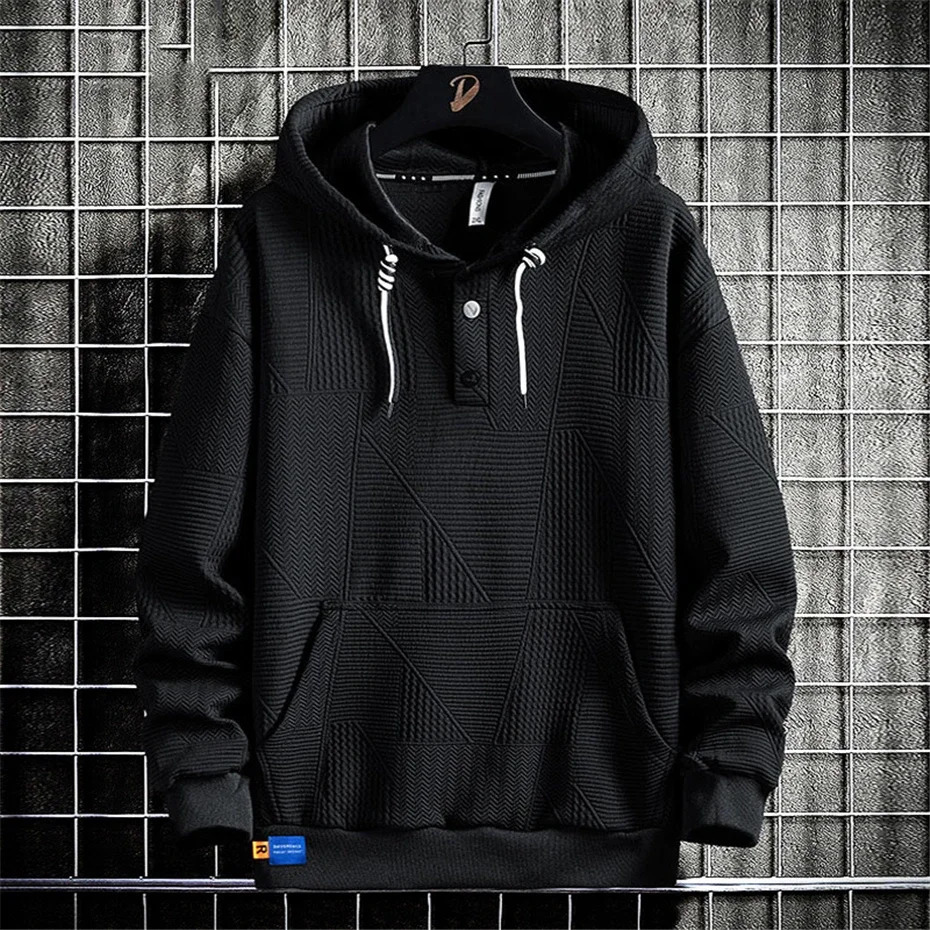 Spring Autumn Solid Color Hoodies Men Plus Size 7XL Hooded Sweatshirt Fashion Casual Hoodies Male 241031