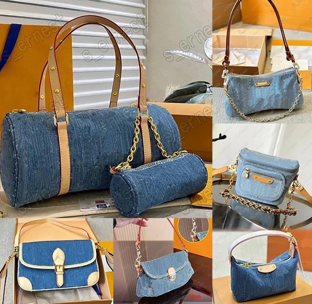 Shoulder Bags Denim Fabric Handbag Soft Portable Lady Chic Tote Bags Washed Denim Casual Womens mini Bag Crossbody Bag