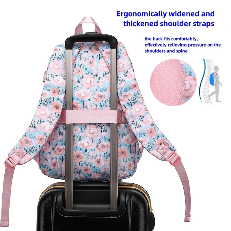 DOXUNGOO Girls Women School Bags College Bookbag Fits 14 Inch Laptop Bag Backpack Set With Lunch Pack Pencil Case 3Pcs 241029