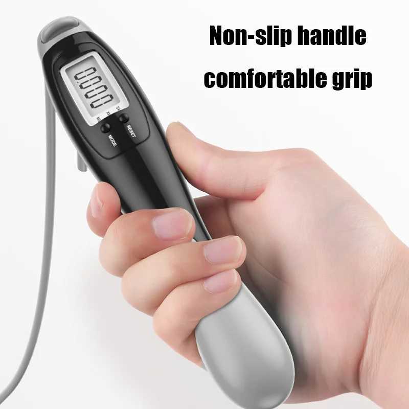 Ectronic Jump Rope Set Sliding Rope Intelligent Jump Rope LCD Screen Counting Speed Counter Fitness Exercise Body BuildingW241101