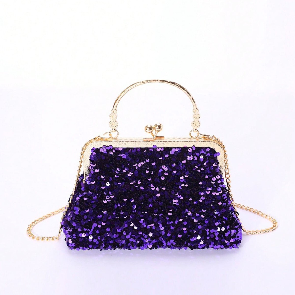 Bugbug new shiny sequin shell clip social socialite style banquet handbag dinner bag