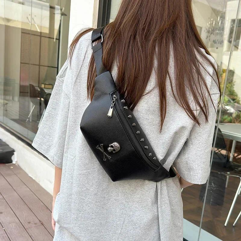 Waist Bags Men Chest Pack Soft Leather Unisex Bag Phone Fashion Rivet Woman Belt Designer Shoulder Crossbody Fanny a618