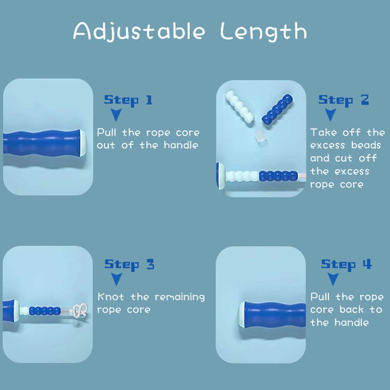 Childrens skipping rope soft bead skipping rope adjustable strength anti Tang segmented soft bead skipping rope suitable for women men and childrenW24