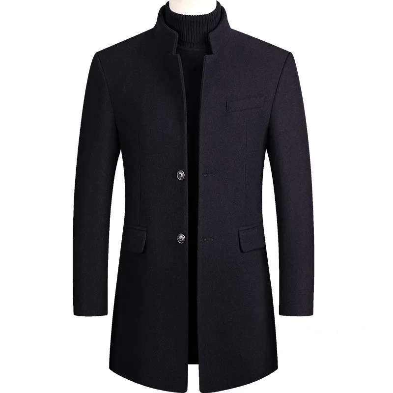 Men Long Trench Coats Cashmere Wool Blends Winter Jackets Male Warm Long Coats Male Business Casual Trench Coats Size 4XL 241024