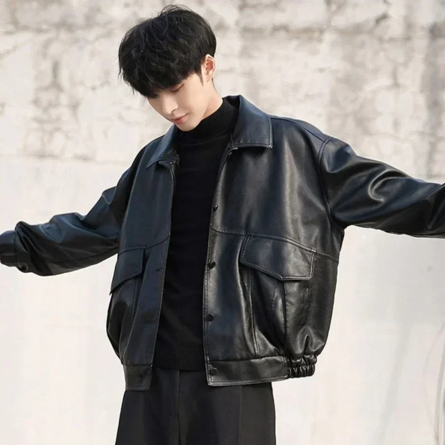 Mens bomber jacket leather Spring and Autumn baseball mens Coats Korean reviews many high-quality and original sales s Y2k 241031