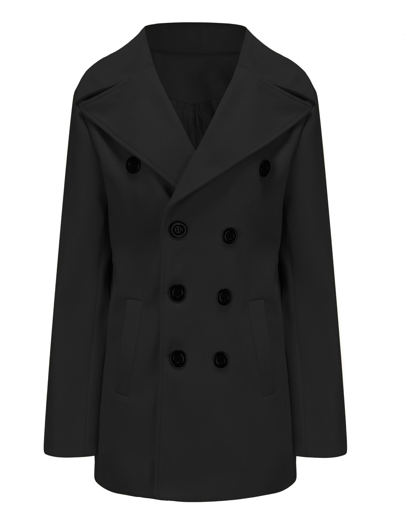 2024 European and American coat highquality version mens British midlength autumn and winter longsleeved woolen coat 241024
