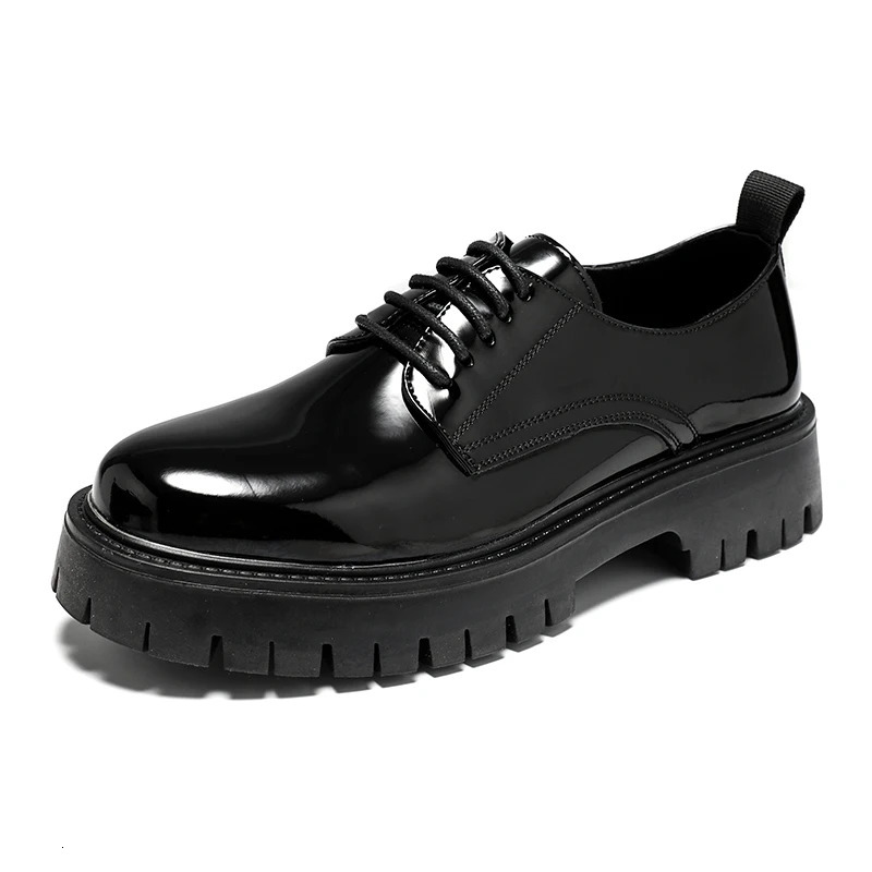 Mens Oxford shoes patent leather mens office shoes mens formal shoes high-end black leather shoes 241031