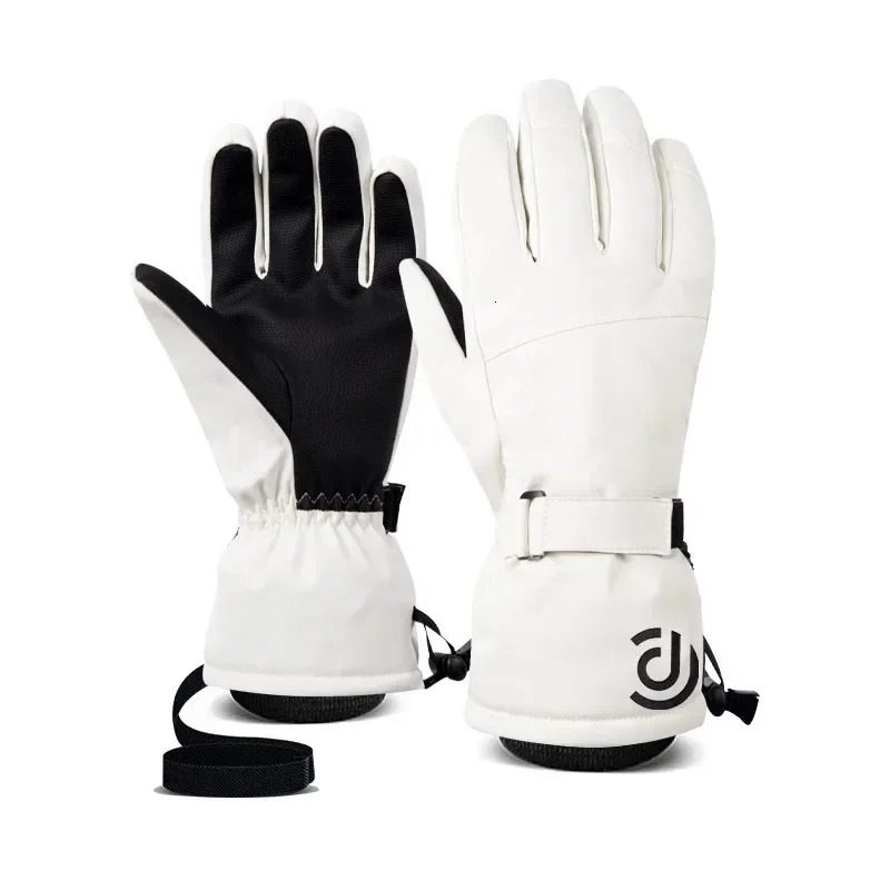 Ski Gloves Men Women Winter White Black Warm Cotton filling Snowboard Cycling Outdoor Sports Touch Screen Waterproof 241031
