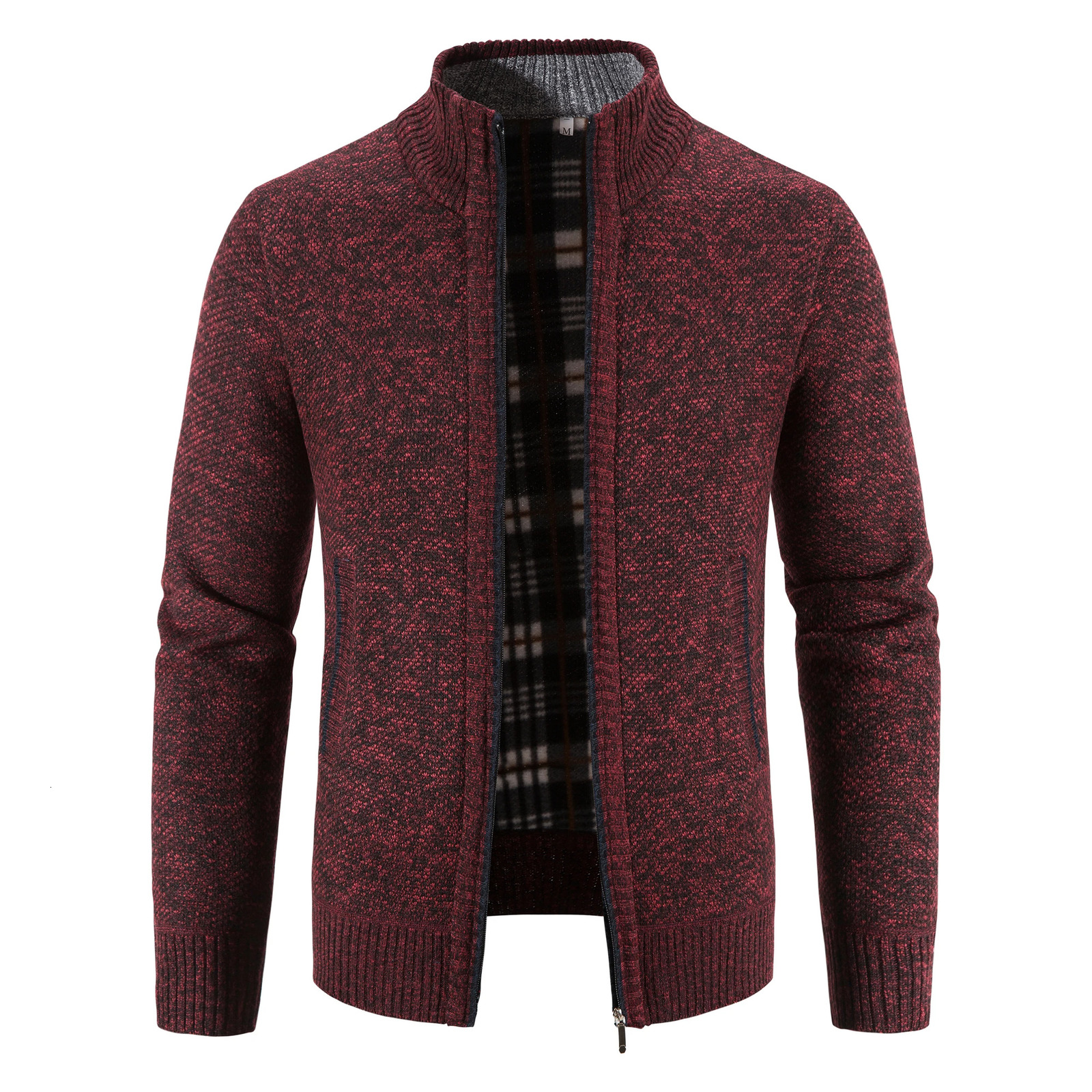 Men Sweater Jacket Winter Autumn Cold Coat Fleece Zipper Cardigan Soft Jumpers Turtleneck Warm Y2K High Quality Outerwear 241031