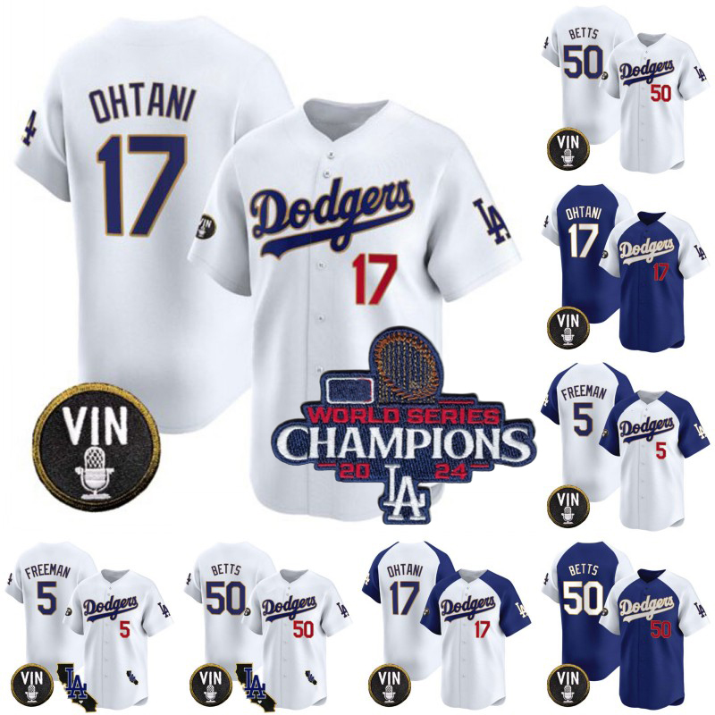 LA Shohei Ohtani Jersey Dodger 2024 World Series Champion Patch Yoshinobu Yamamoto Will Smith Freddie Freeman Max Muncy Mookie Betts Edman Baseball Jerseys