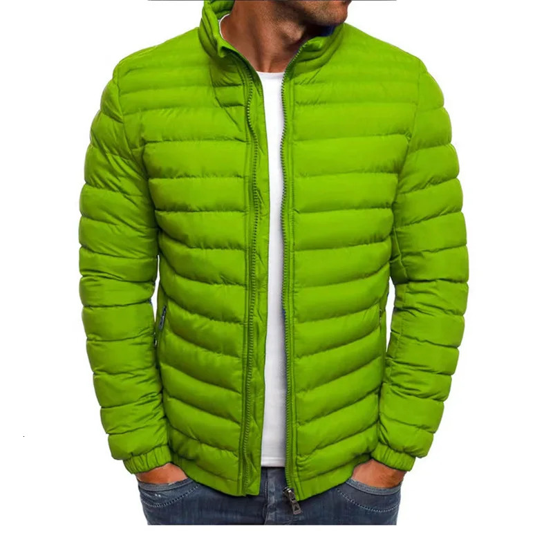2024 Winter Jacket Mens Stand Collar Warm Parka Coat Street Fashion Casual Outer 241024