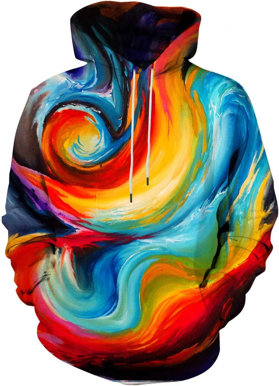 Hoodie for Mens Womens Unisex Graphic Hoodies 3D Cool Design Print Colorful Hooded Sweatshirt for Men and Women Graphic Hoodies Paint doodle Pullover 