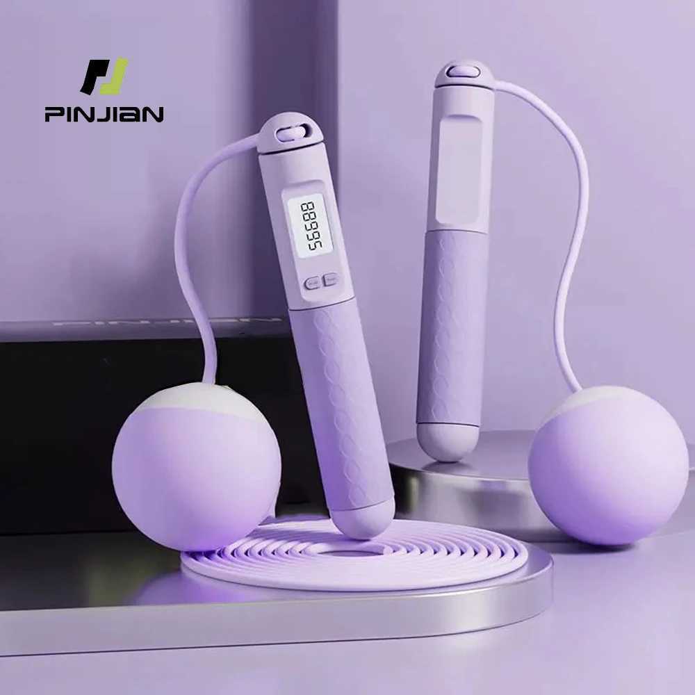 PINJIAN intelligent skipping rope adult gravity digital counting skipping rope anti slip adhesive handle 60mm ballW241101