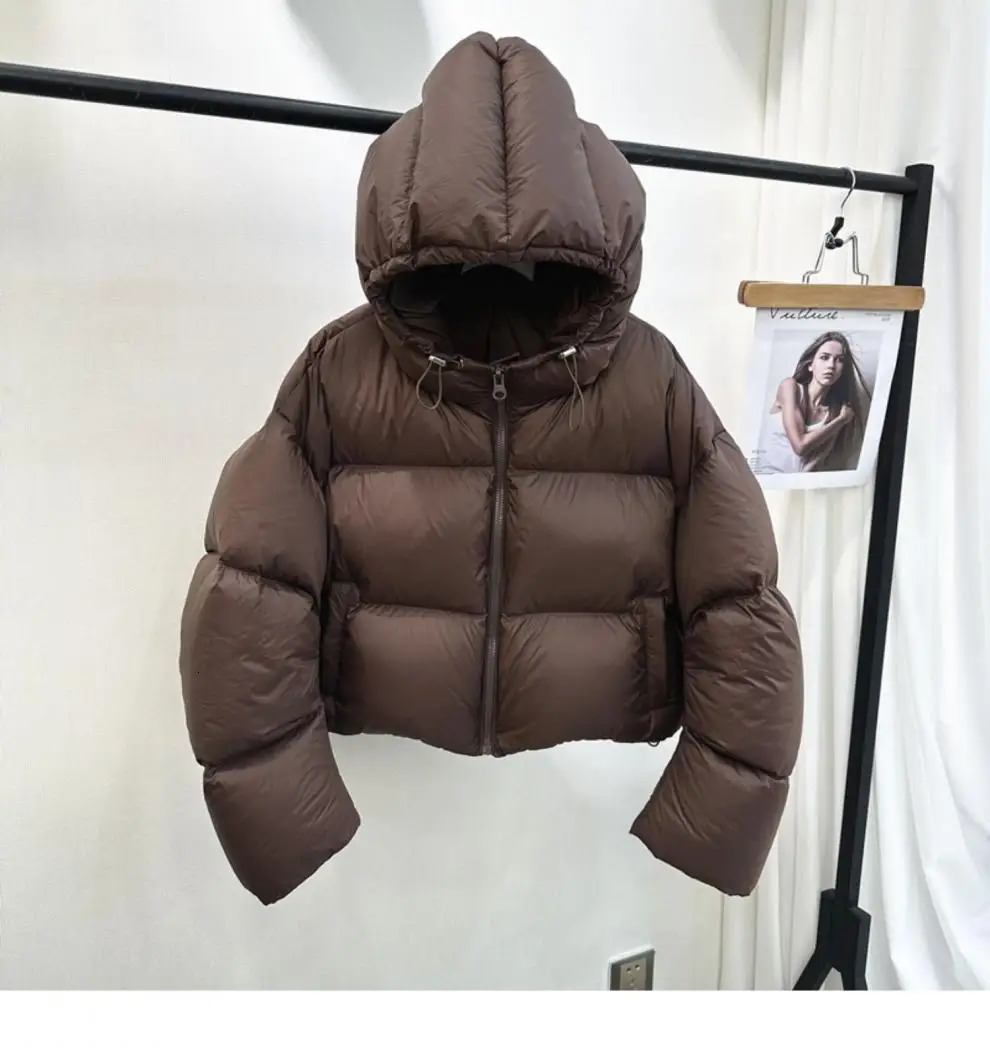 Winter Hooded Loose Puffer Jacket Thick Warmer Oversize Cotton Long Sleeve Zipper Padded Coat Female 241031