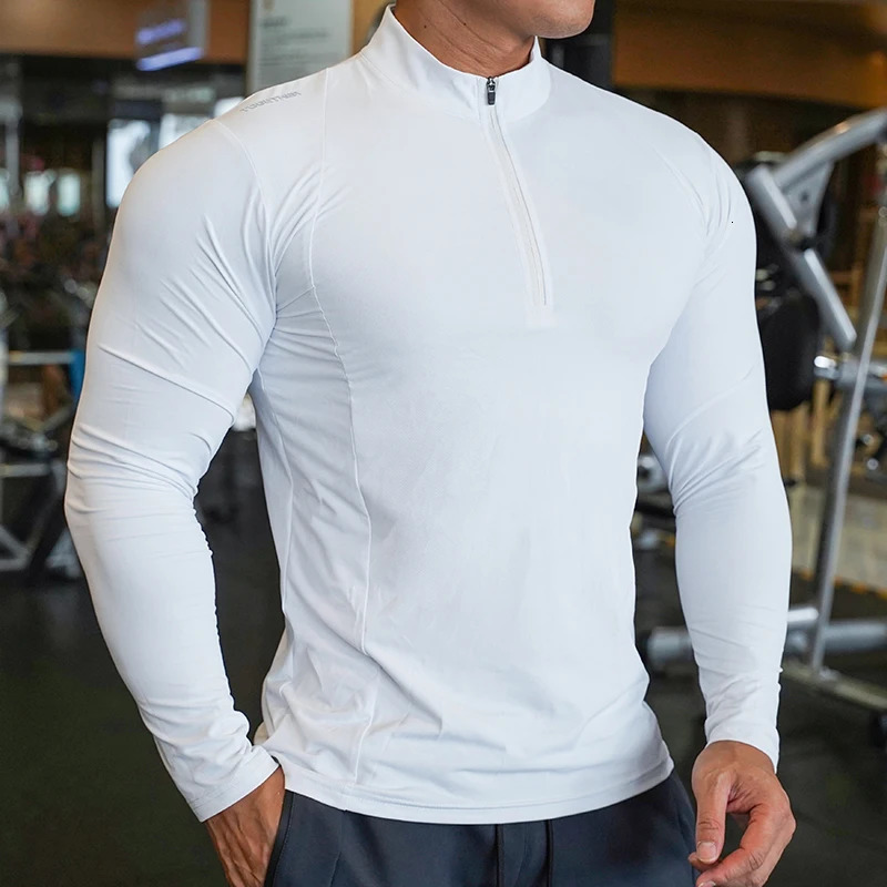 Autumn Compression Long Sleeve Men Running Gym Fitness TShirt Elastic Quick Dry Comfort Sports Bodybuilding Training Shirts 241031