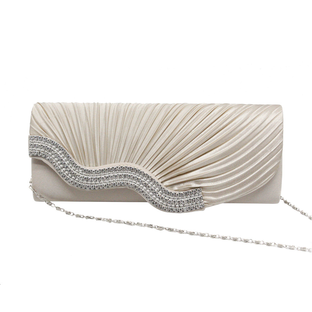 New Diamond Banquet Folding Evening Gift Chain Bag for Women's Handbag