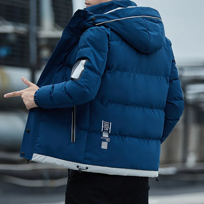 Men Autumn Outwear Winter Casual Warm Thick Waterproof Jacket Parkas Coat Windproof Hat 241029