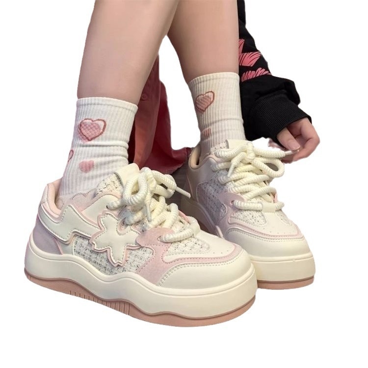 Sneakers New Mens Shoes Summer Sneakers Leather Casual Outdoor Running Sports Tennis Platform black white free shipping