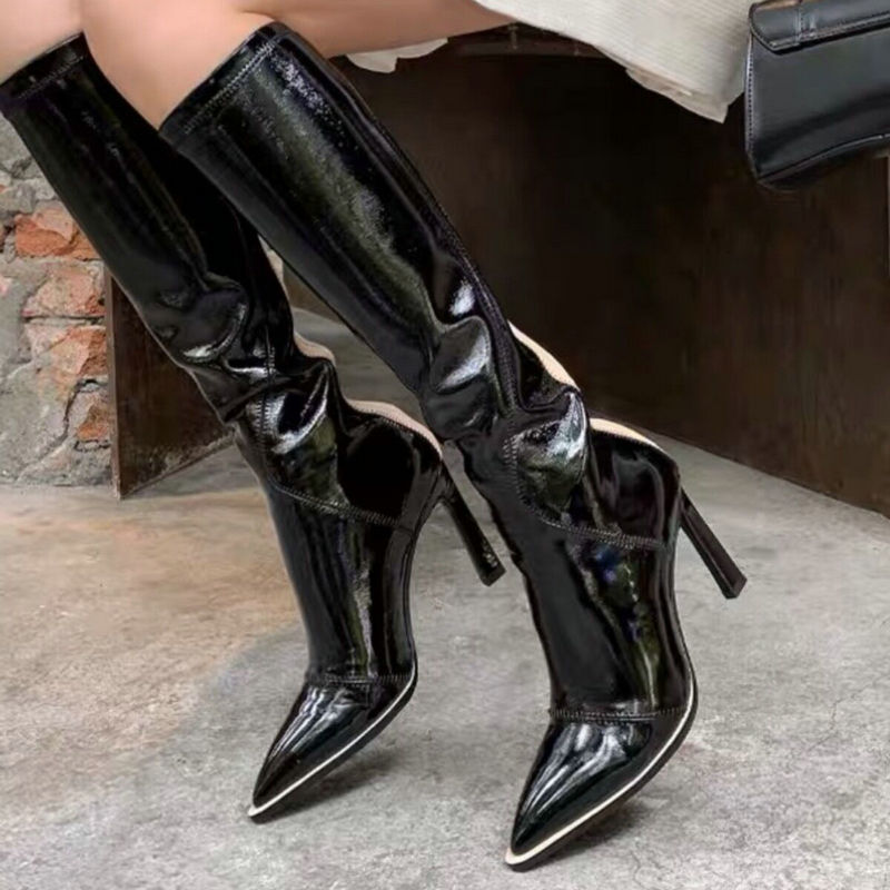 Famous Knee-High Thigh High Heels Winter Shoes Long Boots Women 2024 Botas Mujer