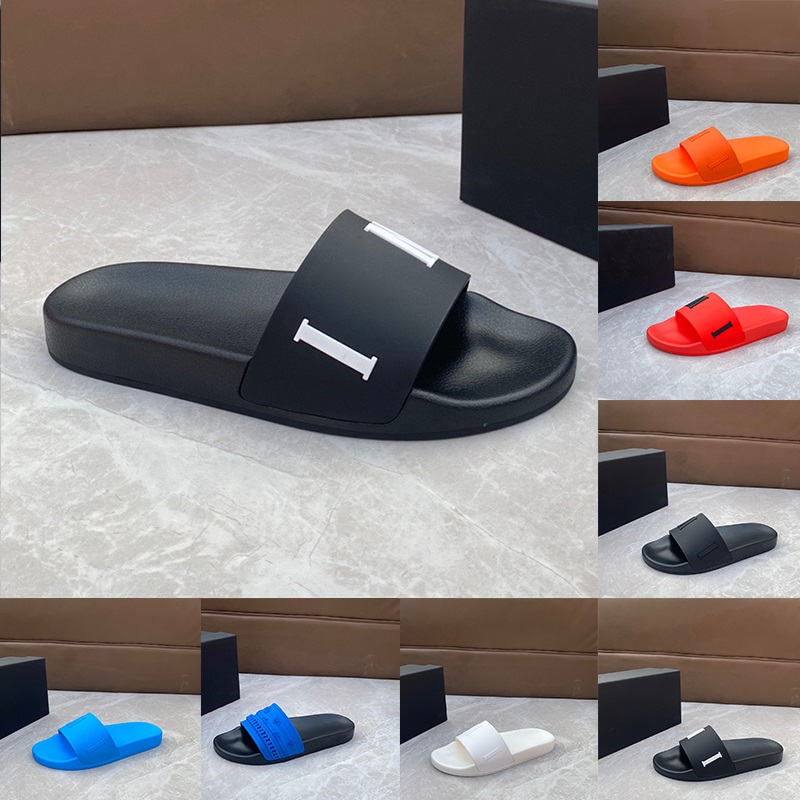 Amirir Designer Sandals For Men Women Pure Black White Red Rubber Flats Slides Debossed Pool Sliders Bandana Chain Slippers Summer Beach Shoes claquette