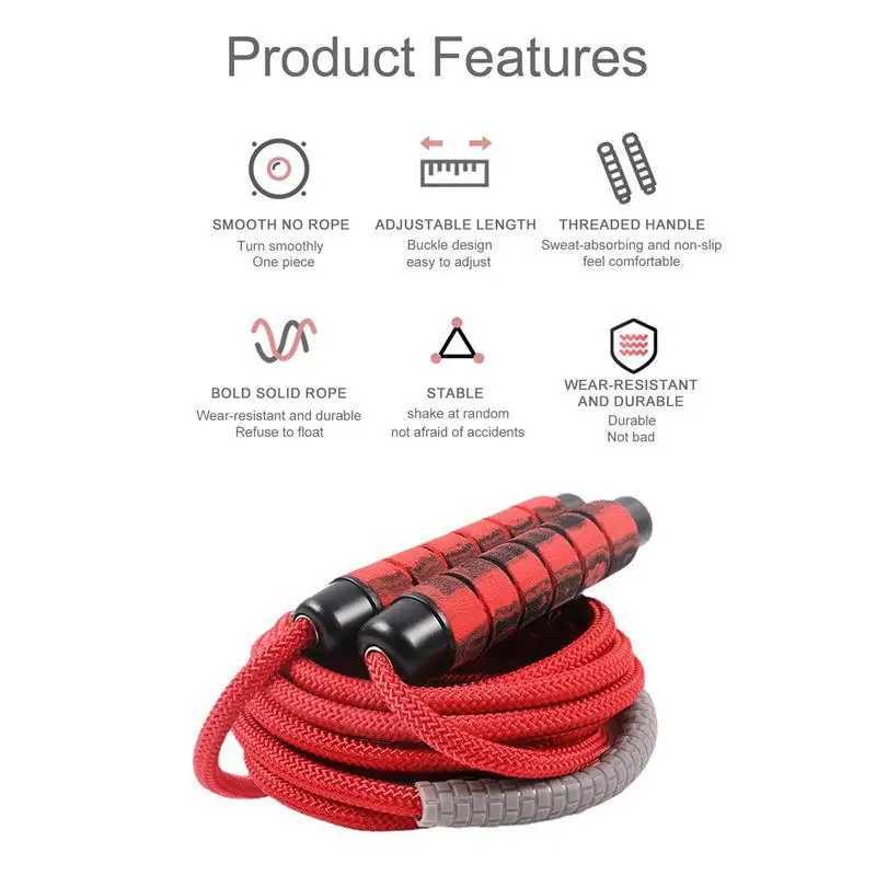 Sports skipping rope sports skipping rope adjustable skipping rope strapless ergonomic manual team skipping ropeW241101