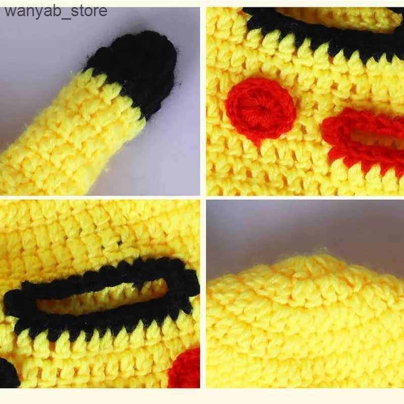 Wide Brim Hats Bucket Hats Funny Spoof Pullover Hat Men Women Cartoon Handmade Knitted Hat Halloween Bully Robber Woolen Mask Sunglasses Amuse Head Co