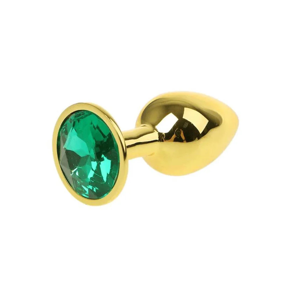 3 Size Metal Round Diamond Anal Plug Gold Plating Crystal Jewelry Butt Plug Erotic Product For Women Man Butt g-point Massage 241031