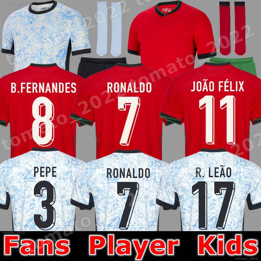 2024 Ronaldo JOAO FELIX Portugal soccer jerseys 2024 RUBEN NEVES Portuguese football shirt BERNARDO BRUNO FERNANDES camisa de futebol men women kits kids equipment