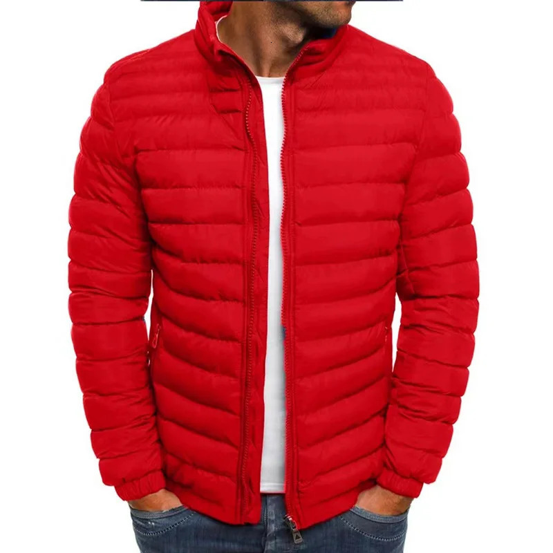 2024 Winter Jacket Mens Stand Collar Warm Parka Coat Street Fashion Casual Outer 241024