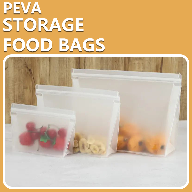 Cross border vertical sealed packaging bag PEVA food storage fresh-keeping bag reusable household thick frozen self sealing bag