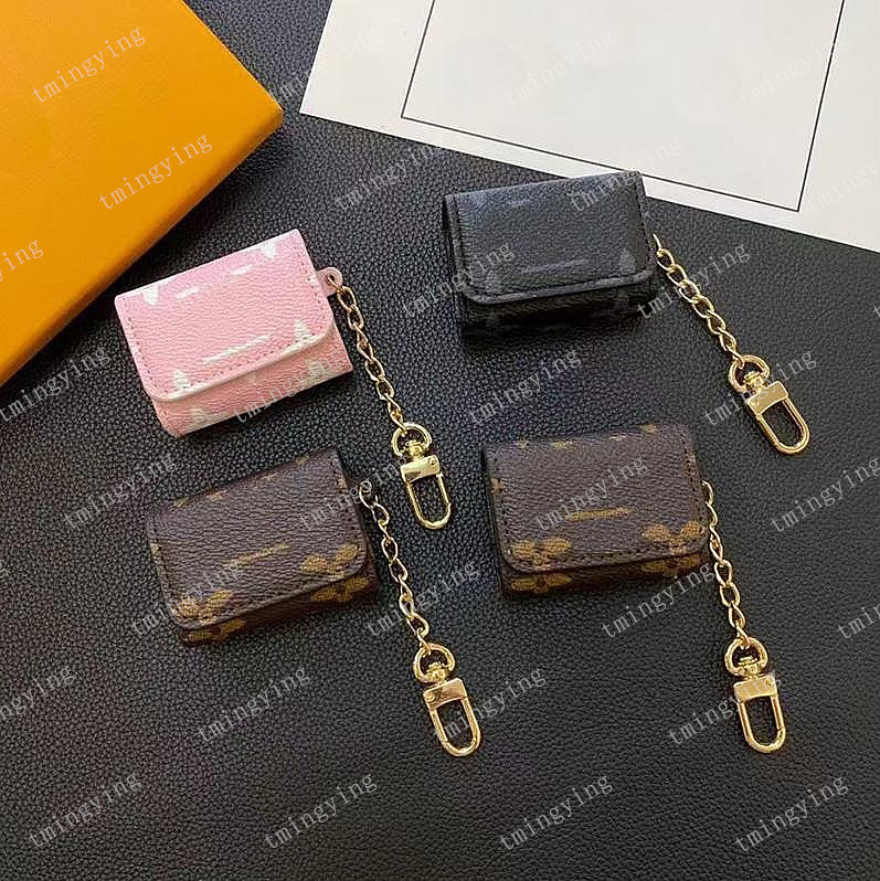 Designer Airpod Cases for Apple Airpods Pro 4 3 1 2nd Generation 3 New 3rd Case Headset Packet Hook Clasp Keychain Leather Earphone Shell Anti Lost Chain Strip Bag Charm