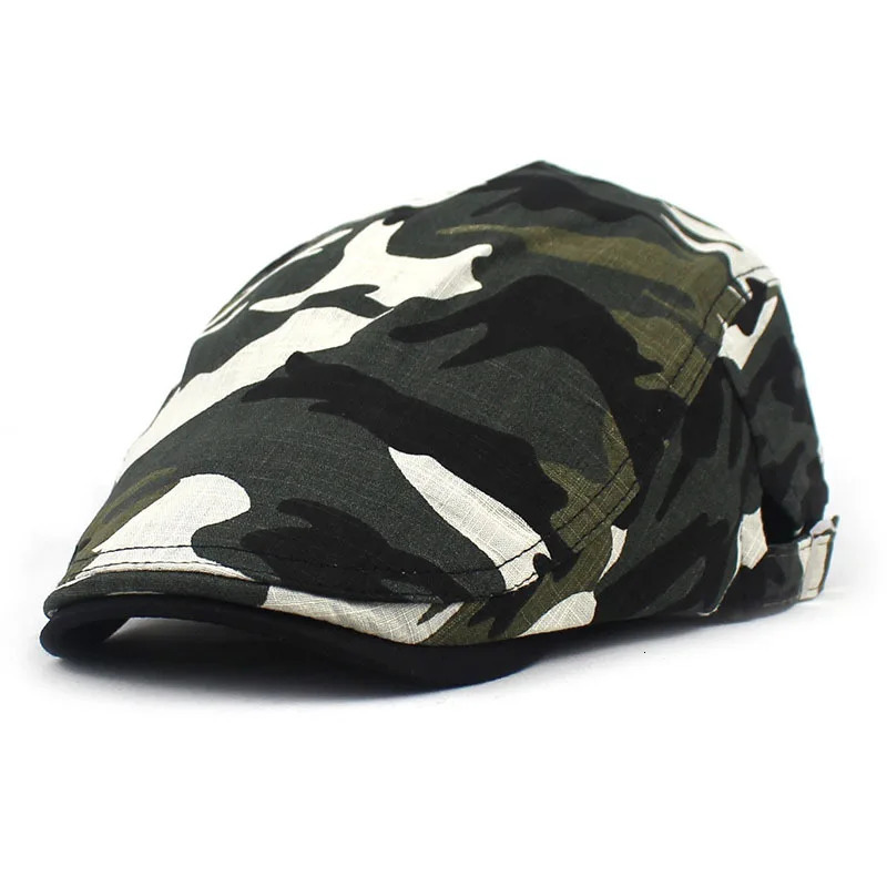 Summer Camouflage sboy Caps Men Cotton Flat ed Cap Women Painter Beret Hats 05 241031