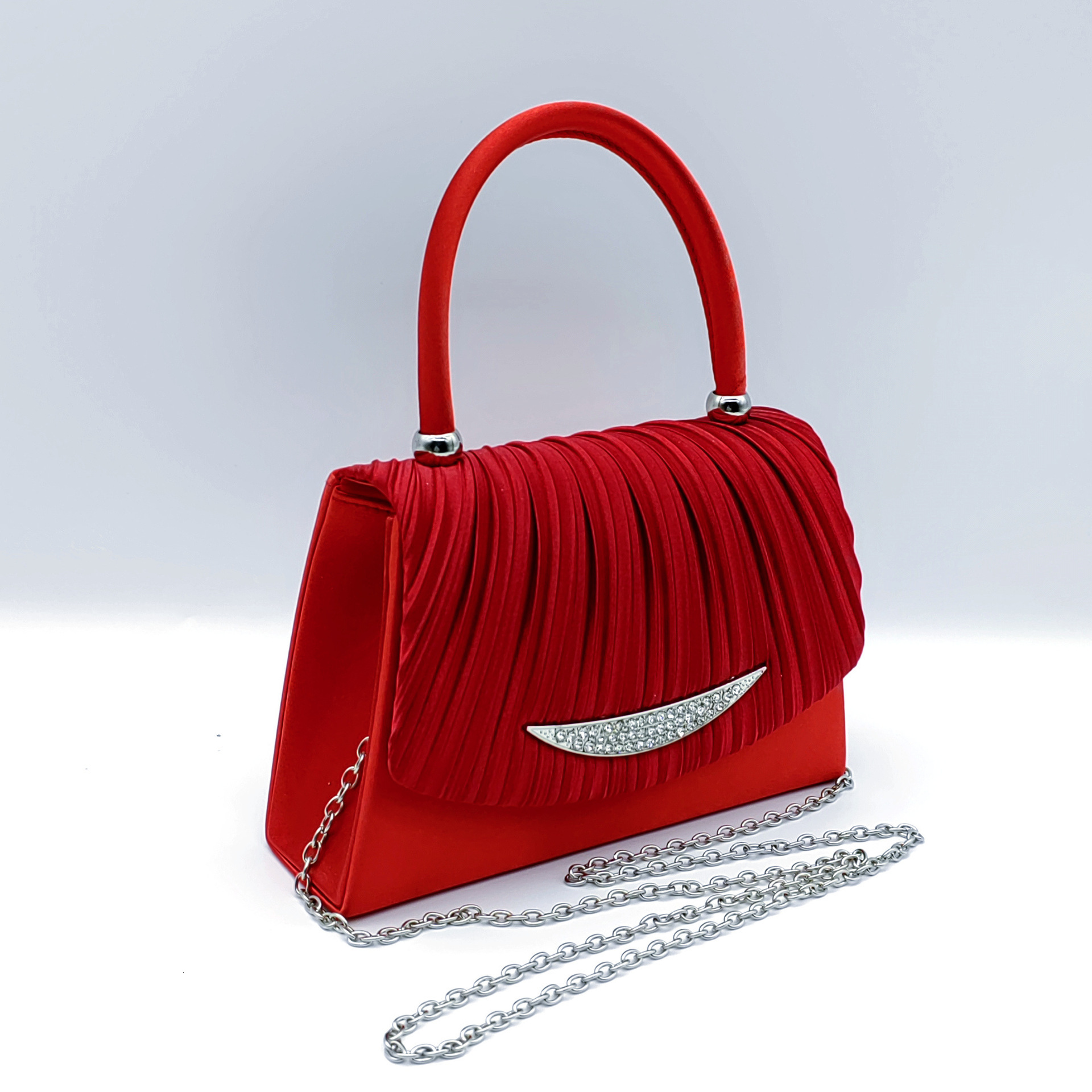 New simulation silk folding handbag for women's high-end crossbody dinner wedding bride bag, socialite bag
