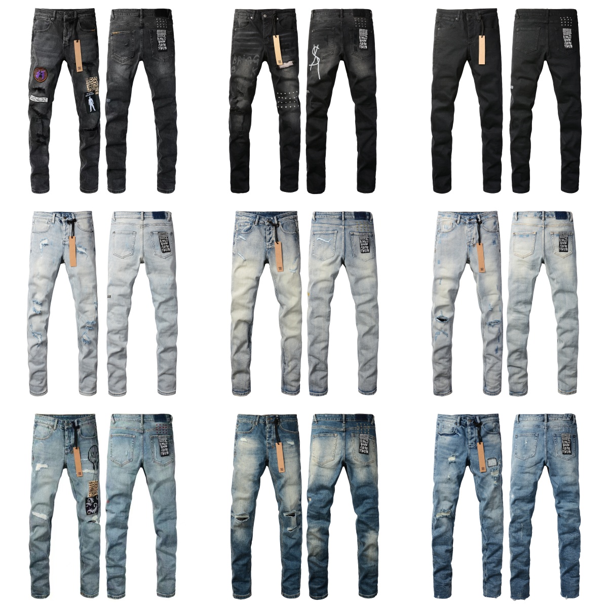 Men's jeans designer Ksubi jeans high waist Ripped High Street Jeans Retro Paint Spot Patch Hole Denim Streetwear silm Feet Micro Elastic pants