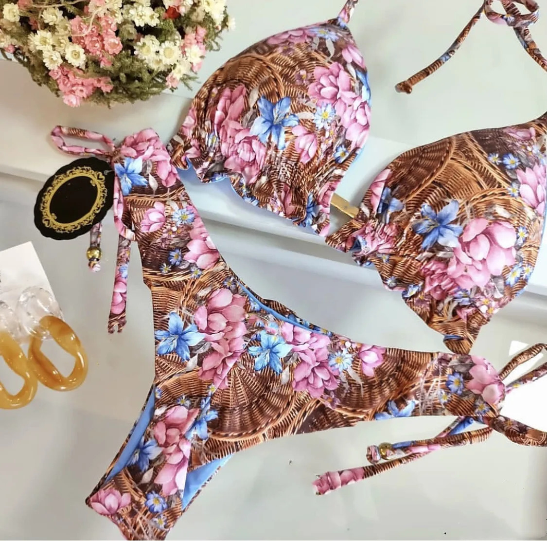 Womens Printed Bikini Beach Holiday Trio 240327