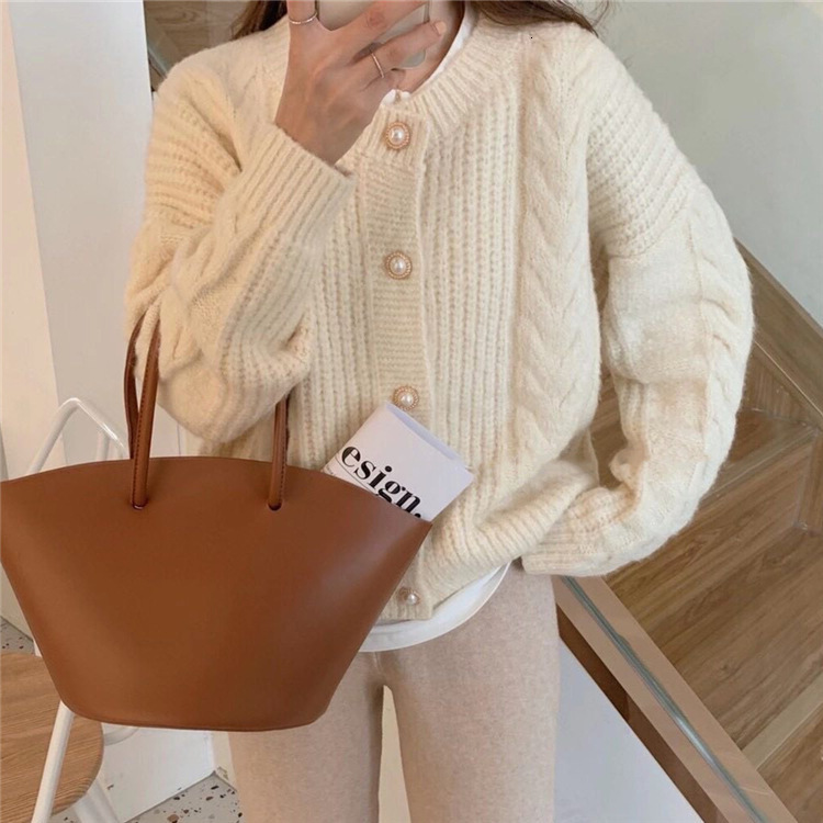 Gentle Style Sweater Jacket For Women Loose Outer Wear Autumn And Winter New Collection Lazy Knit Cardigan Women S Top F1101#42
