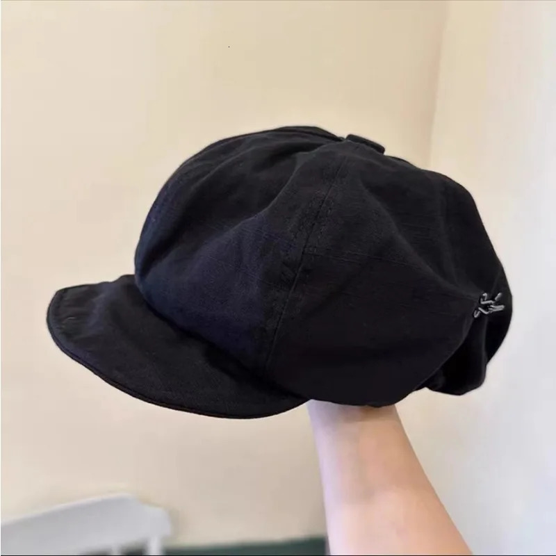 Harajuku Retro Style Oversized Berets Caps for Women in 2024 Spring Summer Fashion Versatile Casual Shortbrimmed sboy Hats 241031
