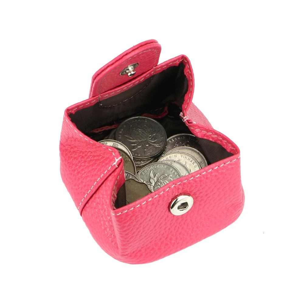 Royal Bagger Mini Lychee Pattern Coin Purse Solid Color Buckle Key Earphone Storage Bag Casual Change Pouch for Daily Use 1603 241029