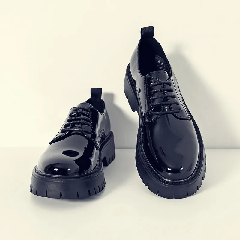 Mens Oxford shoes patent leather mens office shoes mens formal shoes high-end black leather shoes 241031