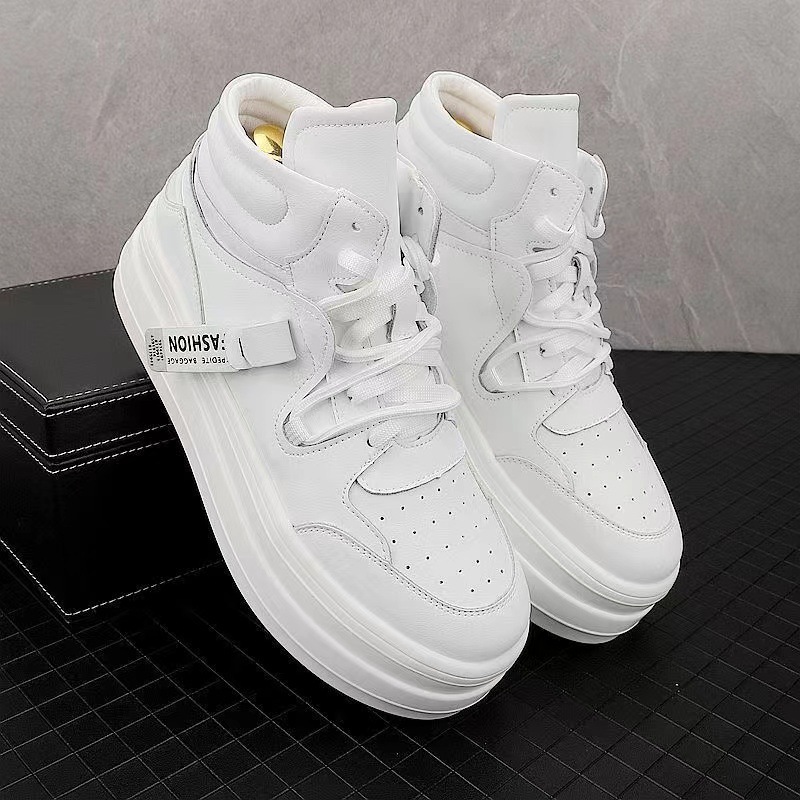 Casual Shoes for Men Breathable White Green Top Low Breathable Trendy Shoes Gym Jogging Platform Sneaker