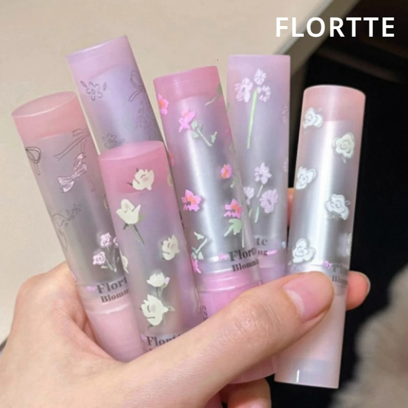 FLORTTE Lipstick Blooming Cute series mirror water lipstick is not easy to stick to the cup Solid lipstick Cute girl makeup 241031