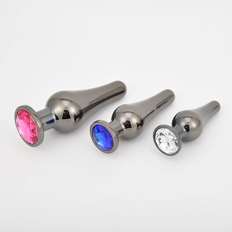 Gun Color Stainless Steel Anal Plug Dildo Sex Toys Products 3 Sizes Butt Plug For Women Sex Adult Game Prostate Massager 241031